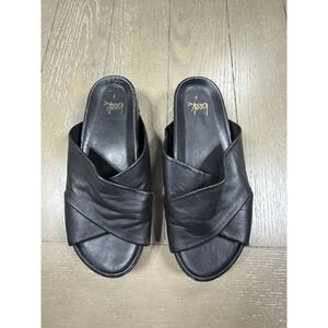 Beek Rhea Platform Sandals Size 8 Black Slide On‎ Boho